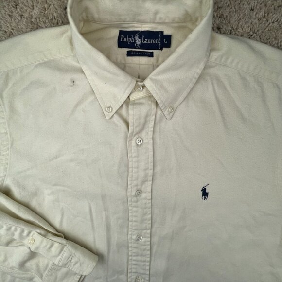 Ralph Lauren Other - vtgralphlaurenflannellongsleevebuttonupshirtmensyellowlarge80s90s